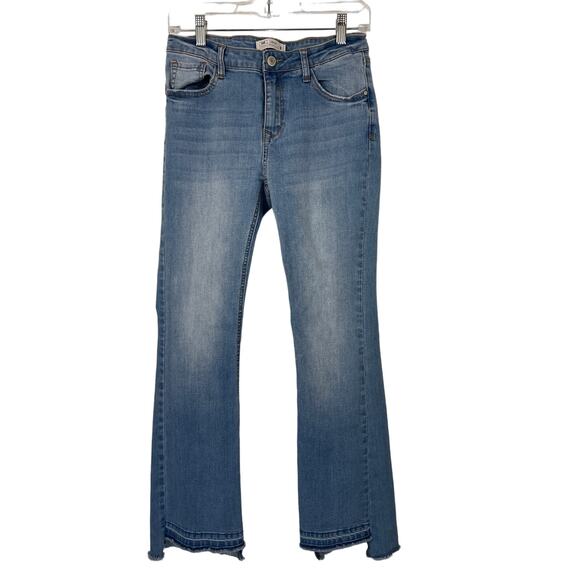 I & M Bella Bootcut Drop Hem Distressed Whiskering Women's Jeans 9 - Picture 1 of 7